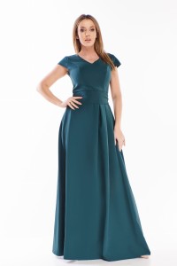 elegancka sukienka maxi z wiązaniem w pasie (Zielony)