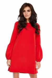 elegancka sukienka z bufiastymi rękawami (XL)