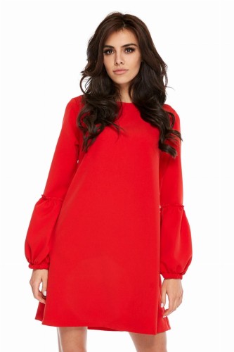 elegancka sukienka z bufiastymi rękawami (XL)