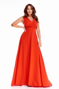 sukienka maxi o kopertowym kroju (Czerwony)